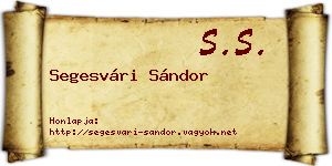 Segesvári Sándor névjegykártya