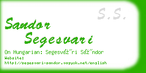 sandor segesvari business card